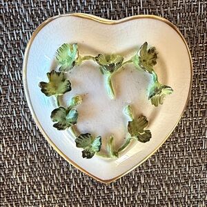Vintage Fine Bone China COALPORT England Heart-Shaped Ceramic Trinket Dish